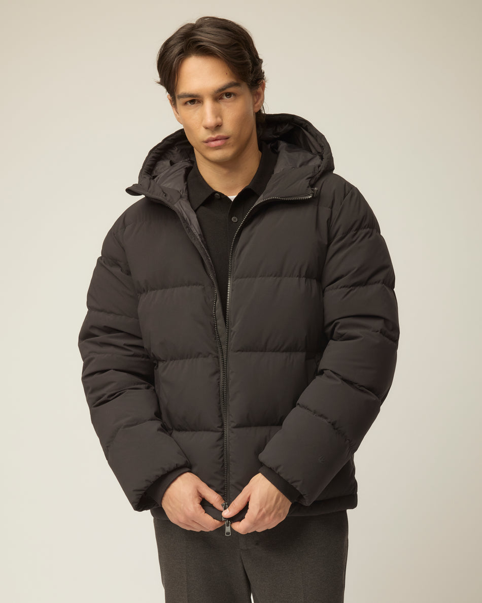 Model wearing the men's Thermashield Puffer Jacket