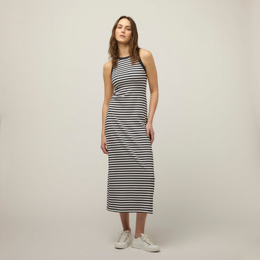 mini tight fitted dresses Black Ribbed Drop Waist Strappy Midi Dress