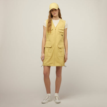 Tencel Cotton Safari Vest Dress Lemongrass / S